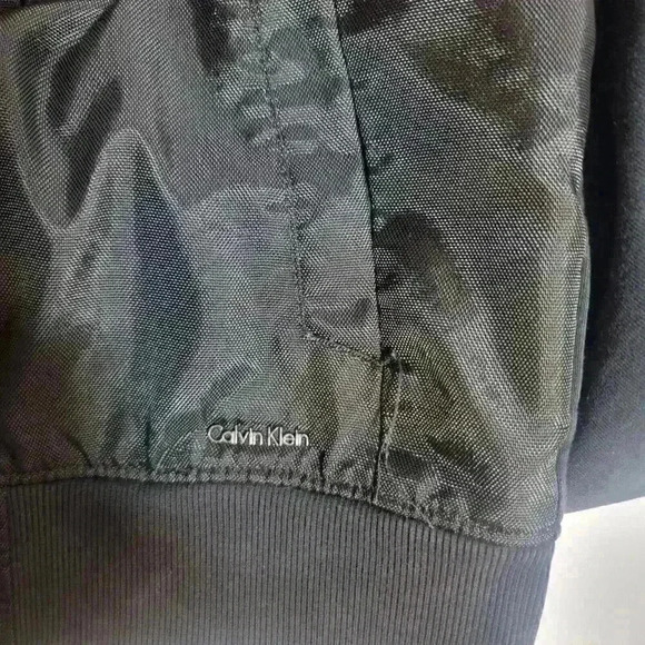 Calvin Klein Womens Jacket Coat Black Full Zipper Pocket Mock Neck Snap Button L - Picture 5 of 11